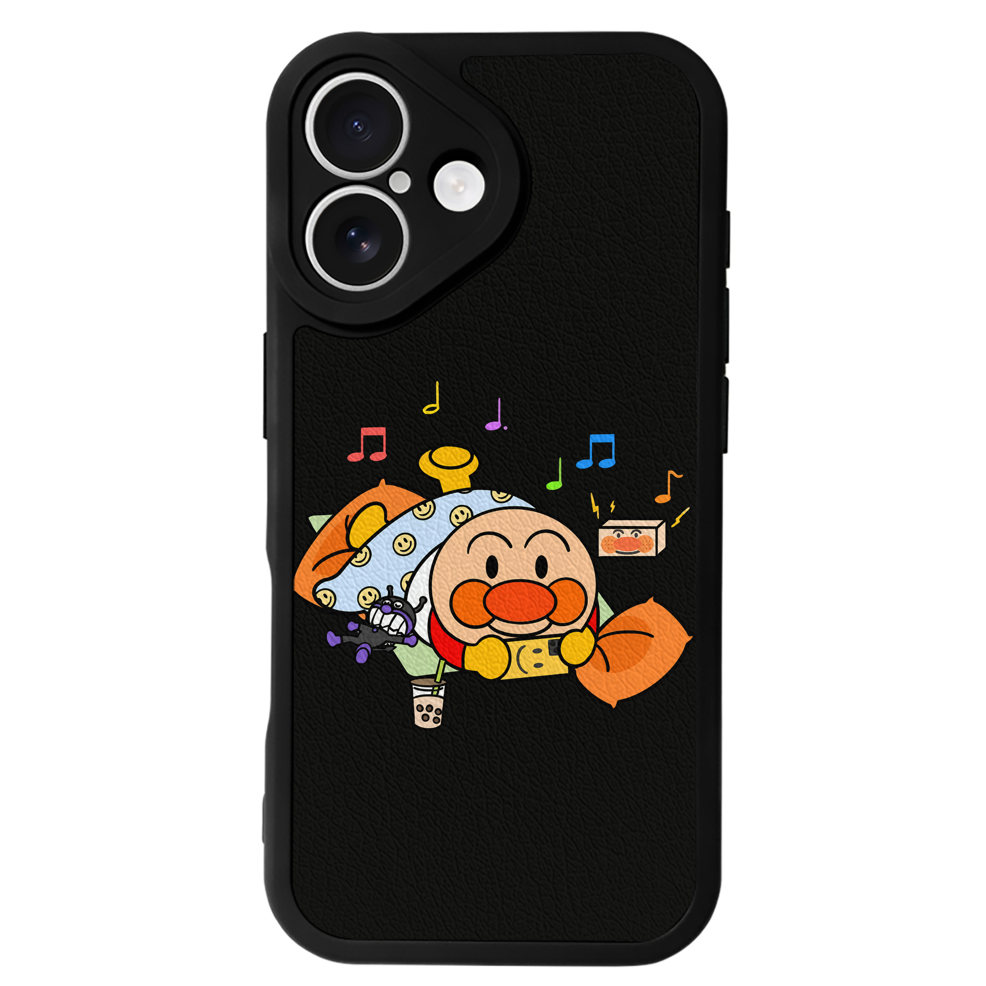 （画像用） アンパンマン Anpanman 【iPhone 16シリーズ対応】シリコンスマホケース（レザー調） 材質：シリコン